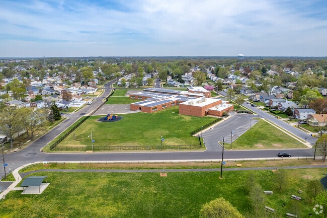 Aerial of Benjamin Franklin Elementary School.