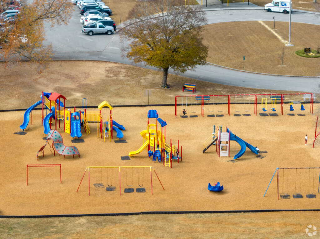 Valleybrook students play on the equipment at Hixon Elementary