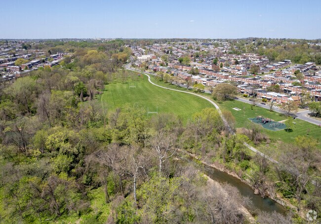 The Herring Run Park extends from Morgan State University in Stonewood-Penwood-Winston to I-895.