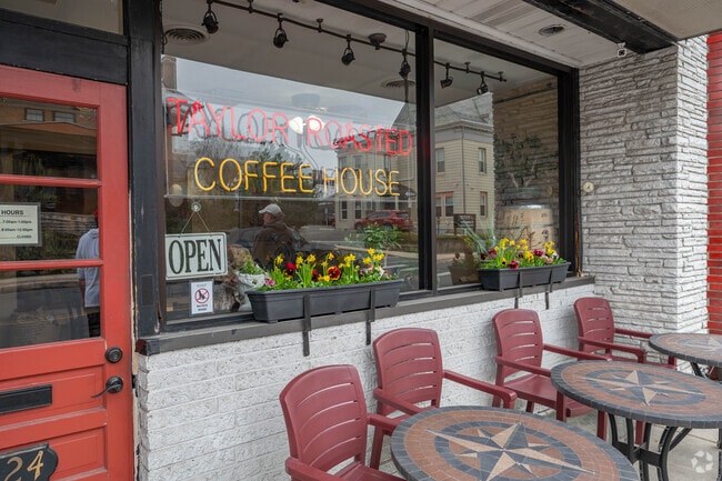 Fuel up at Taylor Roasted Coffee House near Allen Township.