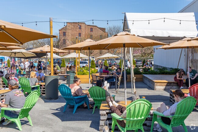 Warehouse District Beer Garden in Chestnut Hill is a place to gather with friends and relax.