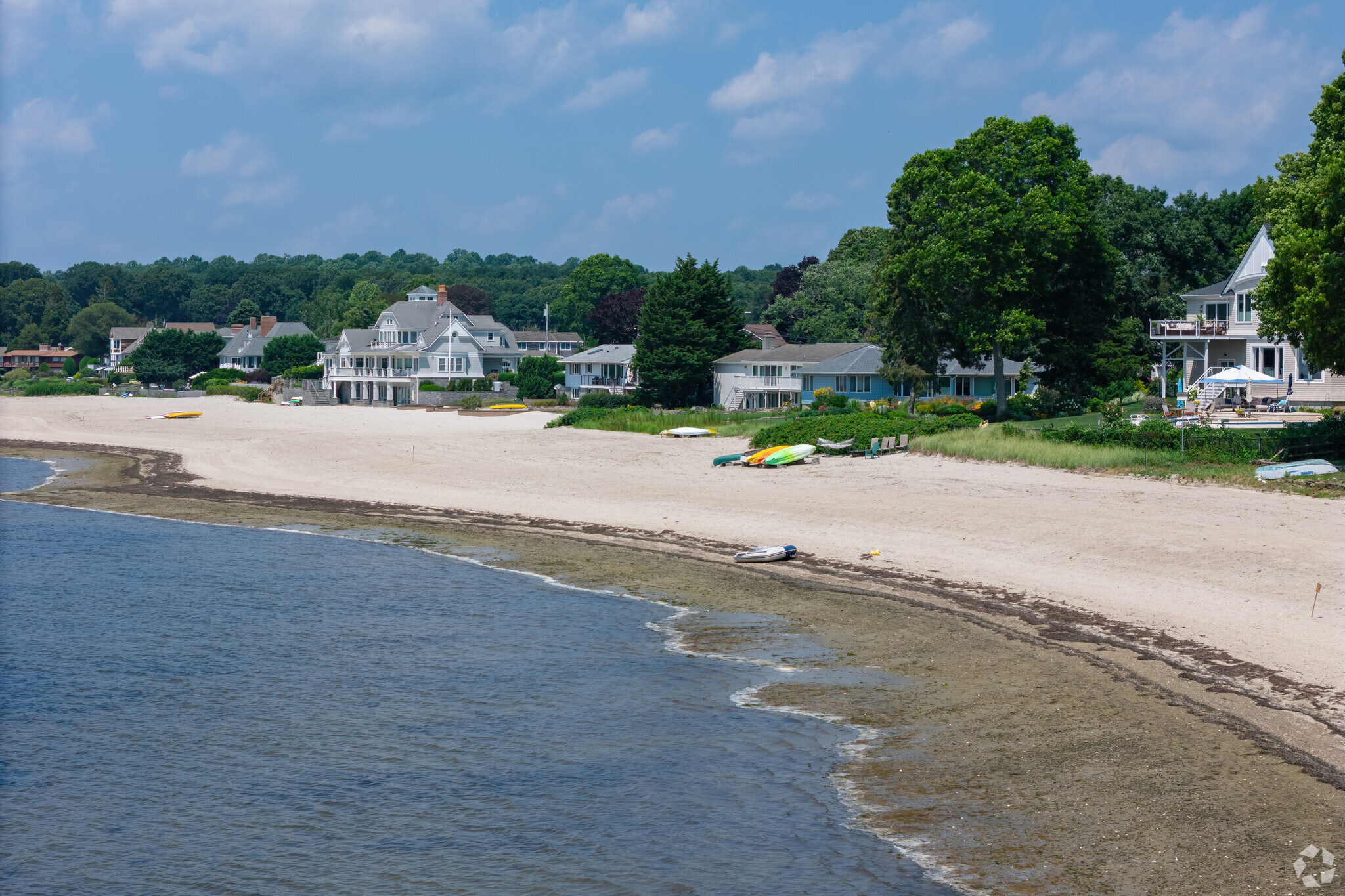 A major draw to Mumford Cove is the waterfront properties along the association's beach.