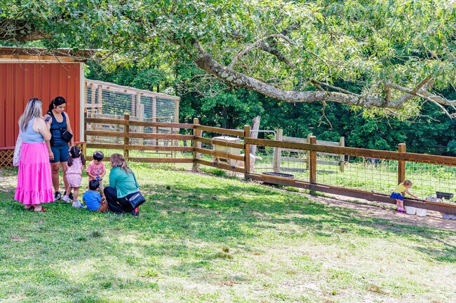Toddlers from Frazier Marsh enjoy feeding goats at Ingram’s Family Farm.