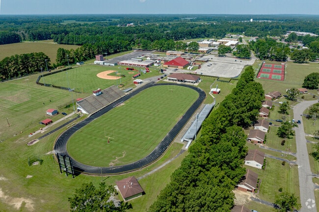 Hoke County High School has a track and football field in Rockfish.