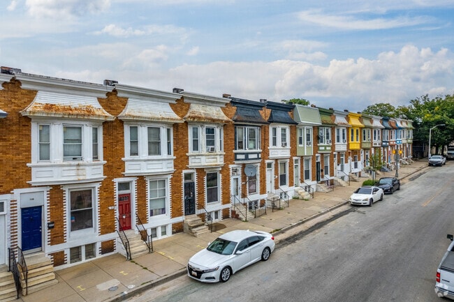 Brick rowhomes with second floor bay windows are also popular in the Lexington neighborhood.