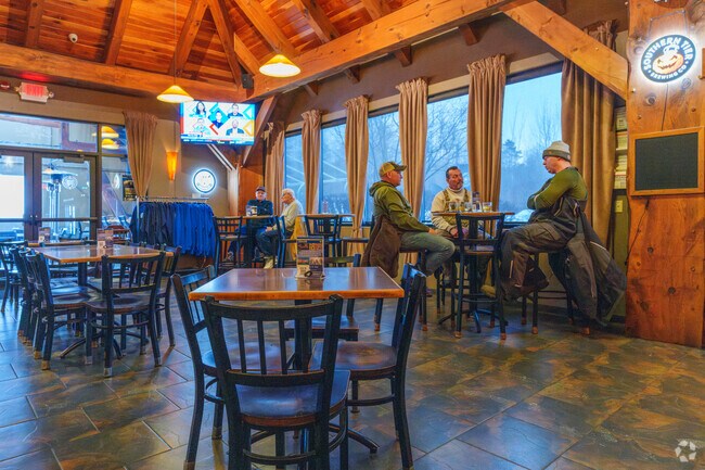 Southern Tier Brewing near North Harmony has a warm dining and bar atmosphere offering a lodge-like feel for customers.