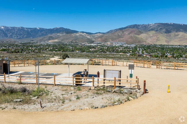 Prison Hill Recreation Area offers magnificent views of Carson City and can be reached along the California Trail originating at Governor's Field.