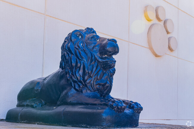 Here is the Lion statue and symbol of Luther Middle School