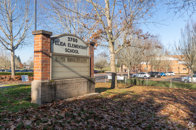 Felida Elementary School's sign and marquee keep parents and students informed.
