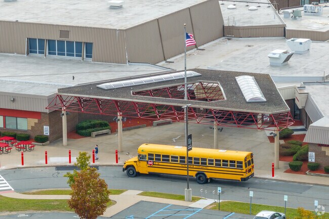 A school bus carries Westfall students to Delaware Valley High School.