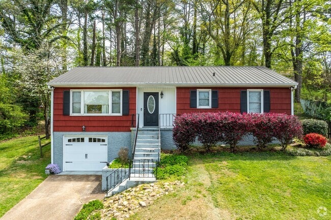 Hillside lots shape varied home footprints across the neighborhood.