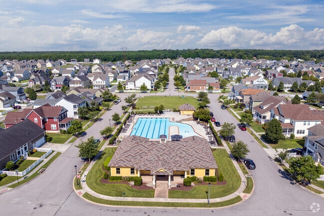 The community pool is the center of the Culpepper Landing neighborhood of Chesapeake, Virginia.