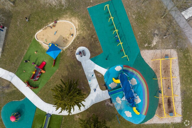 Kids love the colorfully painted play area at McKinley Barrier in Fraser.