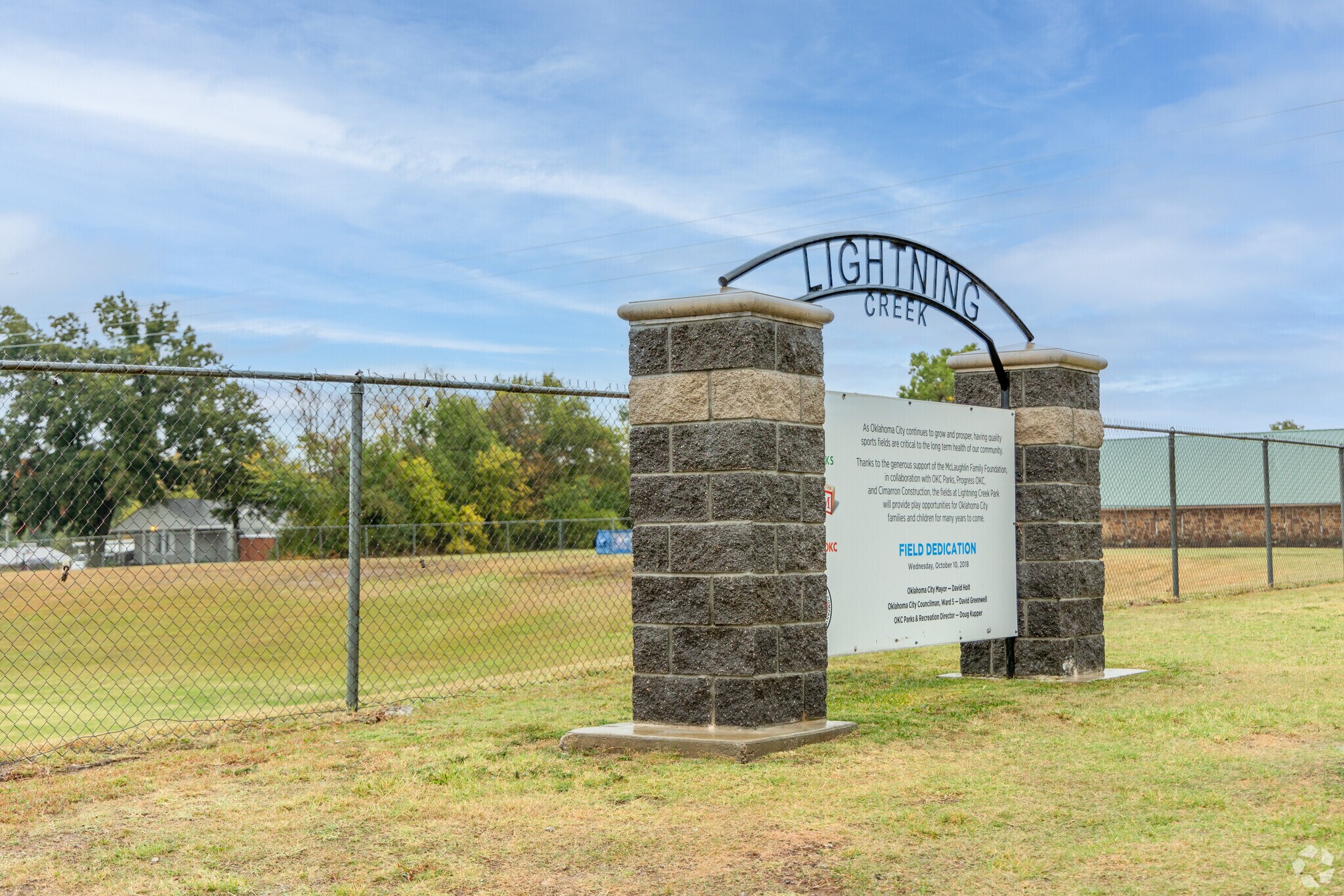 Lightning Creek Park is located at 8198 South Western Avenue in Oklahoma City, Oklahoma.