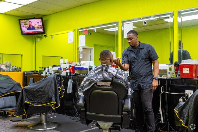 Local barber shop at the Lakewood Shopping Center.