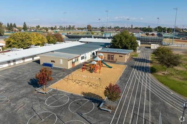 Henry Eisler Elementary's playgroun sits next to the track field.