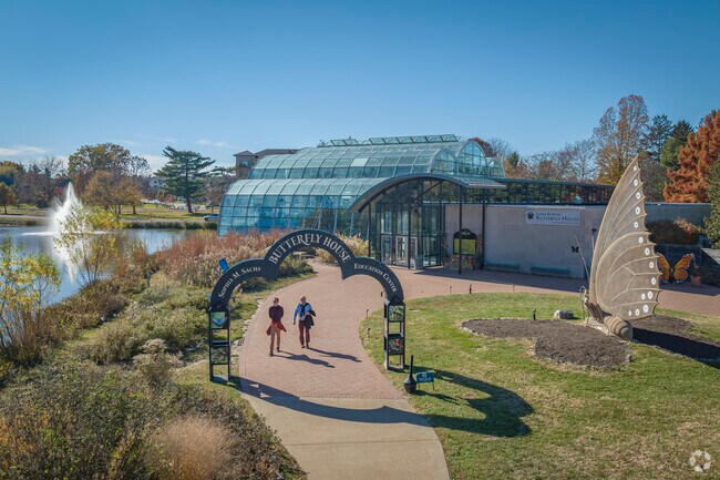 You can escape to a tropical paradise at the Butterfly House in Faust Park.
