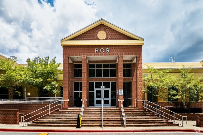 Entrance to the Ridgeview Charter School in ITP Sandy Springs, Atlanta GA.