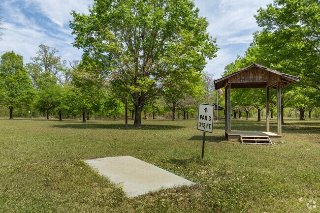 Enjoy a round of disc golf along the scenic Sunflower River at American Legion Veterans Memorial Park in Clarksdale.