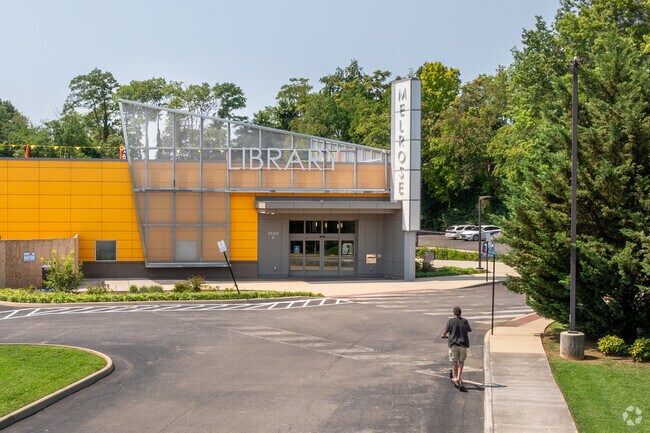 The Melrose Library is a central educational space in the Shenandoah West community.