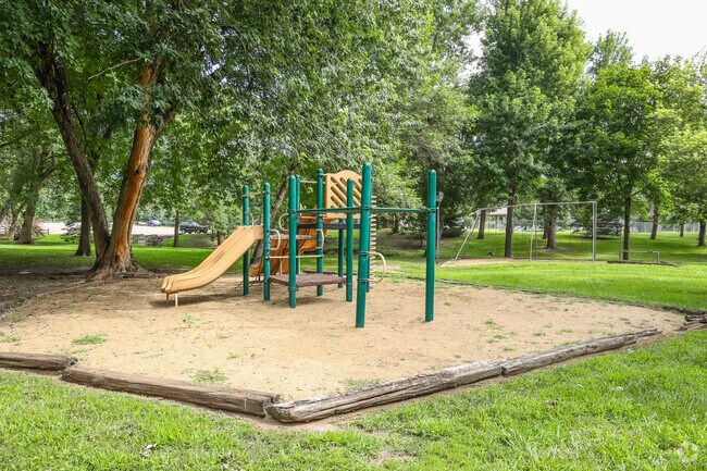 Pine Lakes Addition has a private playground at the center of Northeast Sioux Falls.
