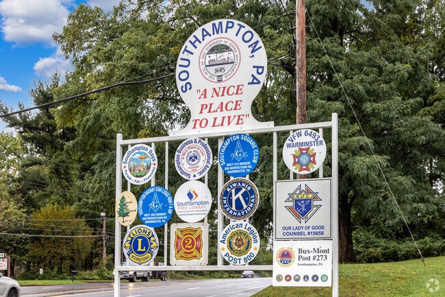 Historic charm meets coastal pride in this Upper Southampton welcome sign.