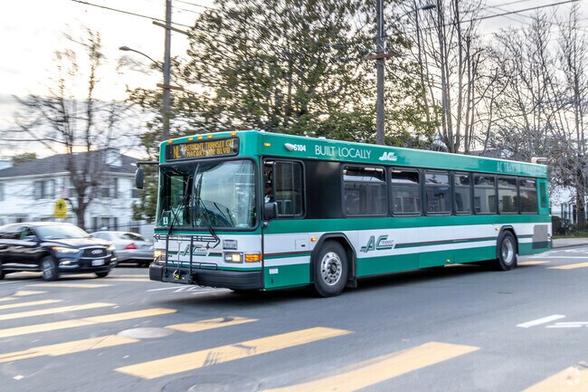 Millsmont is dotted with stops in the AC Transit bus service.