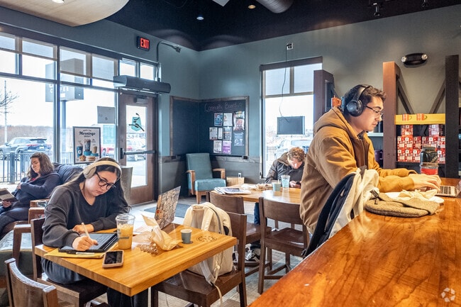 Studying always goes better with caffeine at Caribou Coffee near the Manor neighborhood.