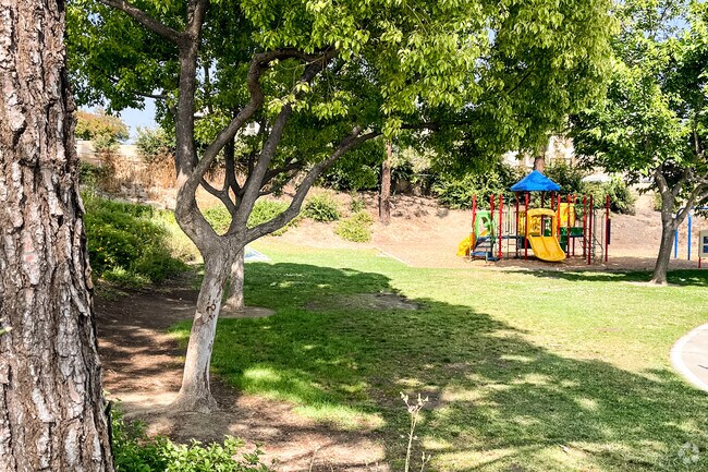 Shaded playgrounds await students of Hermosa Elementary School in Alta Loma.