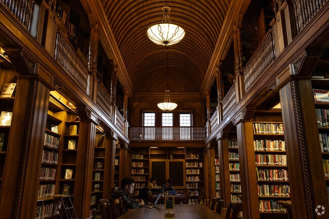 Residents of Easton can study in the grandeur of the Ames Free Library.