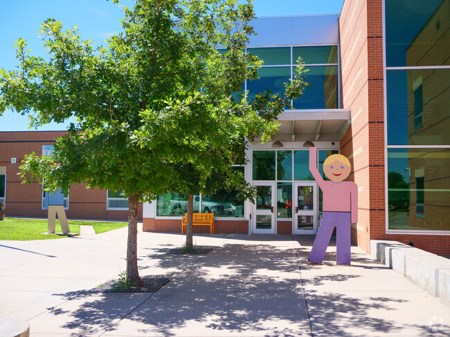 Prairie Hills Elementary School front entrance in Outer NE Adams Co.