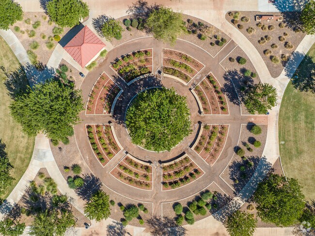 Rose Park has a nice symmetrical garden for the Palm Valley community to enjoy.