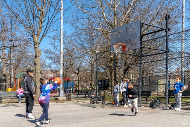 Kids hone their basketball skills at Frank Principe Park.