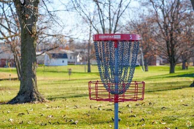 Residents of Barkley can play a round of disk golf in downtown Rensselaer.