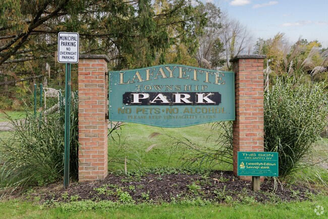 Lafayette Township Park has a pond as well as sports fields for recreational use.