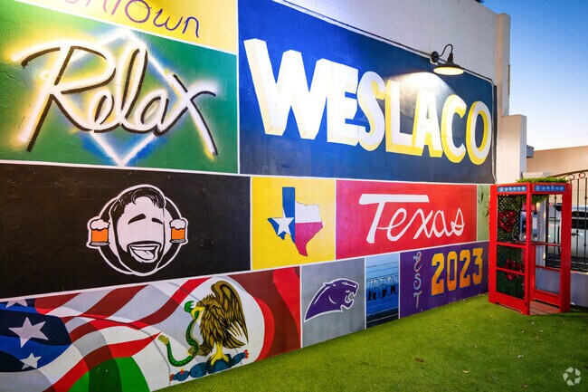 Flamboyant murals can be found in the downtown area of the city of Weslaco, Tx.