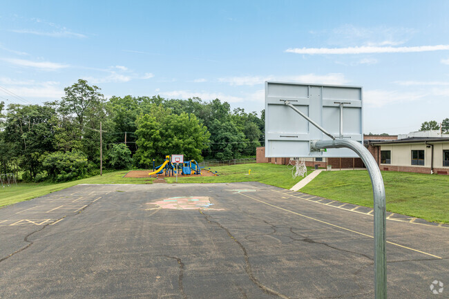 Students at Delta-Peach Bottom Elementary School can play pickup basketball.