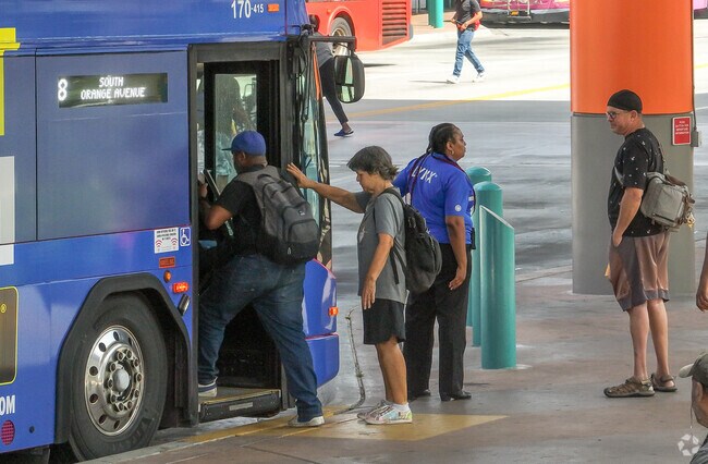 The Lynx Bus System has stops throughout Milk District.