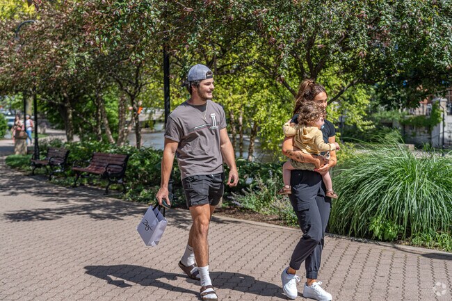 The Naperville Riverwalk is a popular spot for families to enjoy a lazy Sunday.