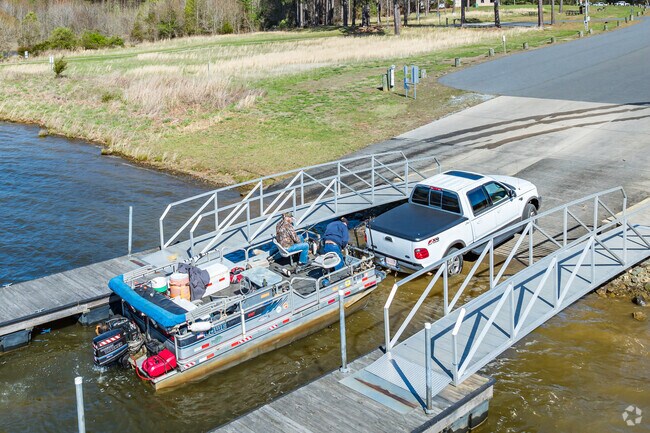 The Marina at Randleman Reservoir is consistently bustling with boaters.