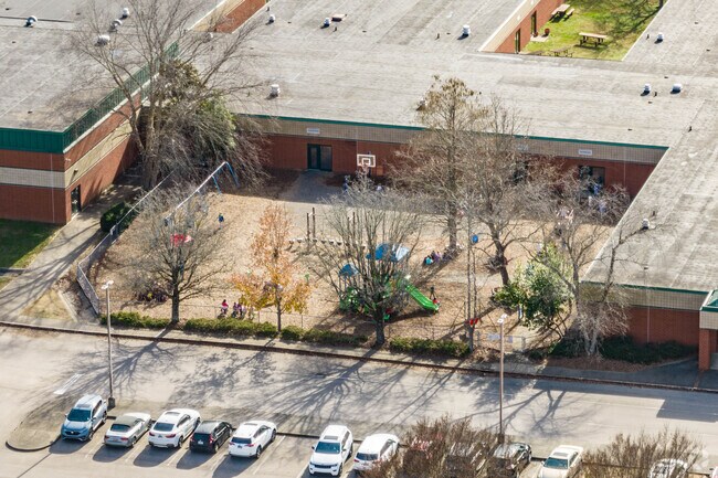 Grassland Elementary School has a small playground for young students.
