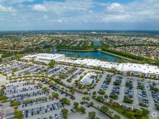 Aerial overview of the Westfork Shopping Plaza in Pembroke Shores.