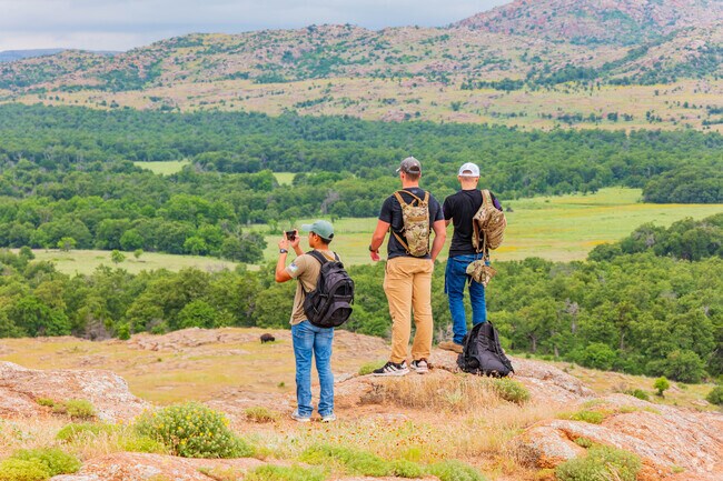Locals enjoy hiking at Wichita Mountains, just a short drive from Gooch Acres.