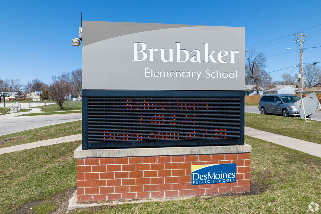 The entry to Brubaker Elementary School keeps highlights available for Sheridan Garden students.