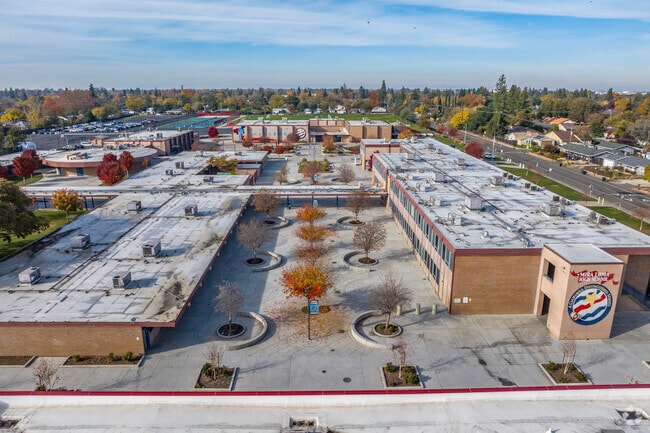 The beautiful campus of Mira Loma High School includes modern amenities for students.