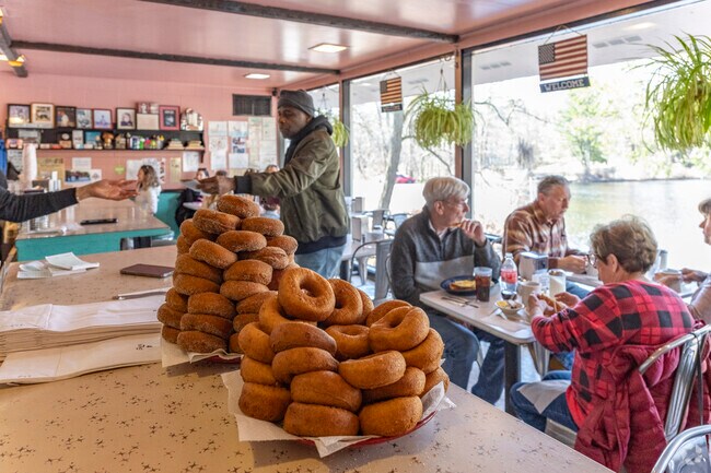 The legendary donuts at Lakeside Diner in Westover take center stage.