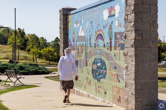Colorful murals add to the beauty of Mercy Park.