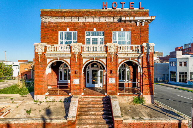 Downtown Riverfront has many historic buildings like this Hotel.
