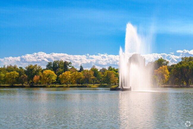 Ferril Lake is known for its large fountain.