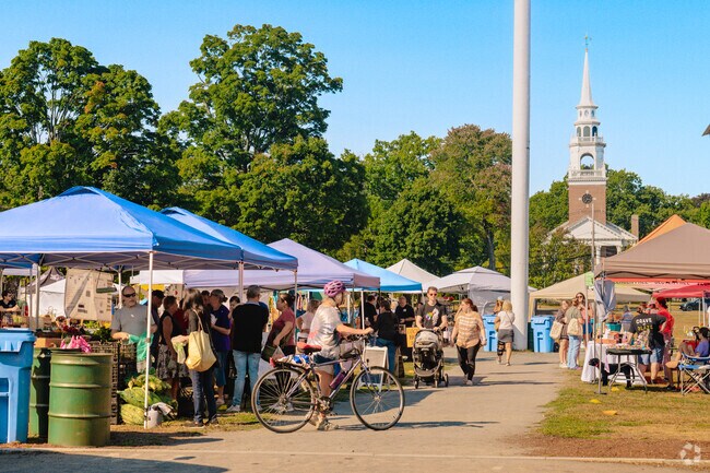 Locals can bike to the Framingham/Village Green Farmers Market for some shopping.